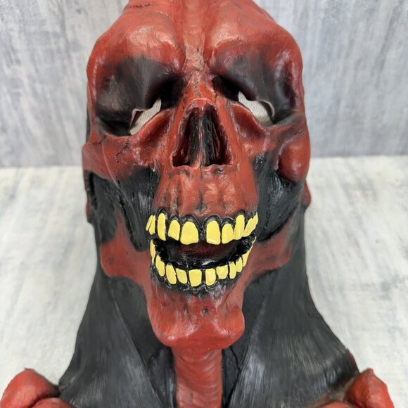 2007 Take One Full Face Horror Scary Red Skull Halloween Mask Costume - Picture 3 of 12